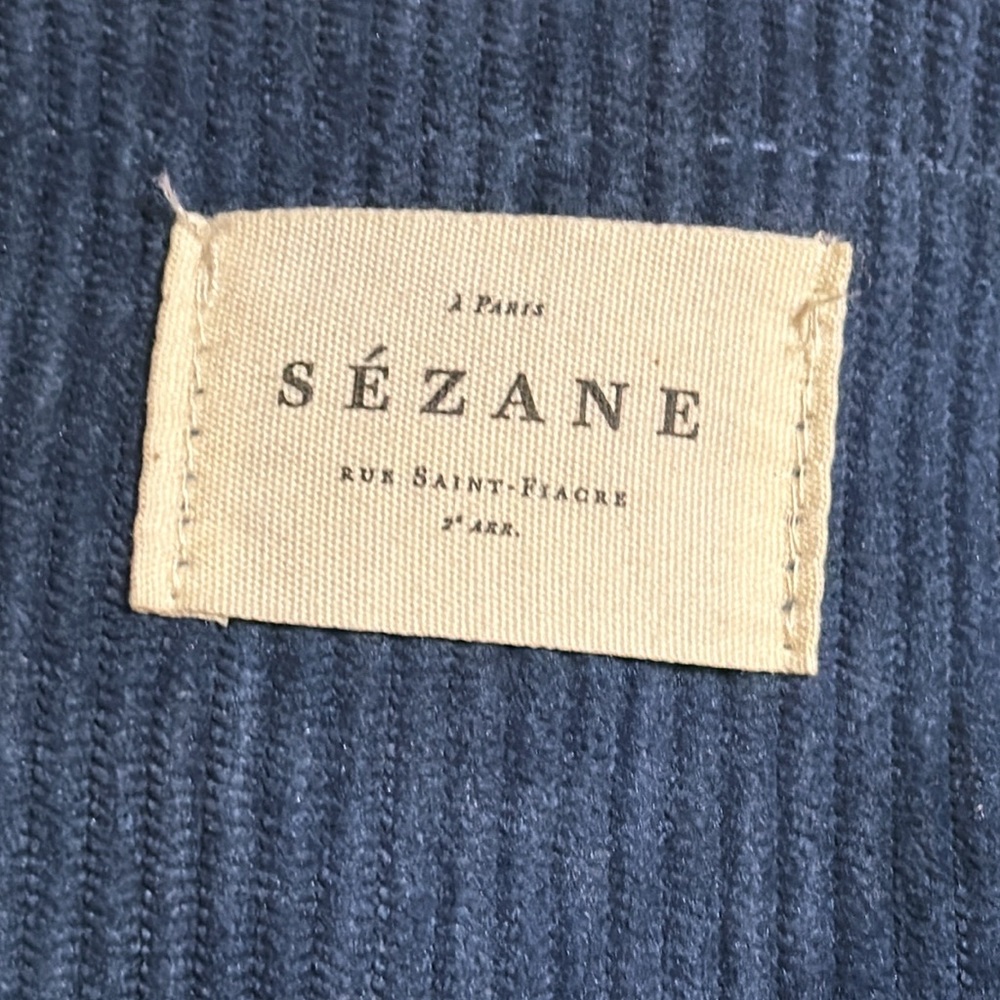 S A L E SÉZANE | Designer Large Size Beautiful Blue Corduroy Lined Tote Bag NWT - Picture 3 of 17